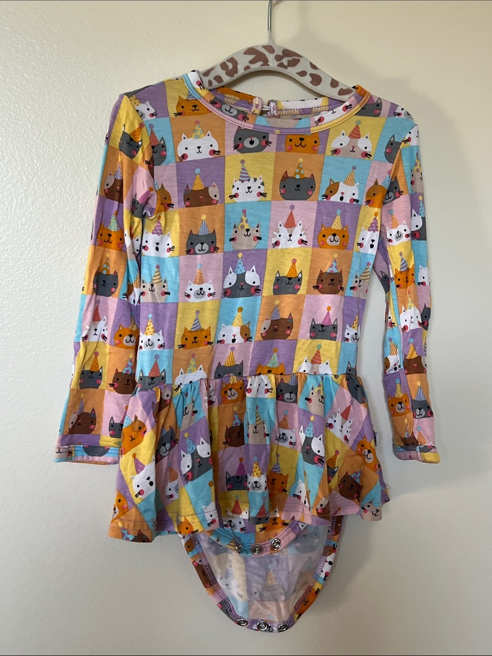 Little Bum Bums Birthday Cat Print Bodysuit